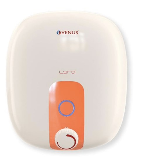 Venus Lyra 10R 10-Litre Storage Water Heater (Ivory/Orange, BEE Star Rating - 5 Stars) | Porcelain Enamel Glass Lined Tank | Guarantee - 7 years on Inner Tank.